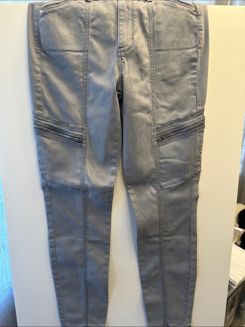 White House Black Market Light Gray High-Rise Skinny Pants